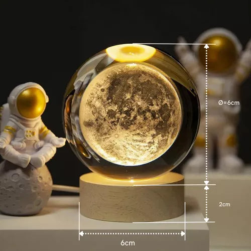 Luminária de Mesa Bola de Cristal 3D LED