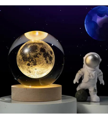 Luminária de Mesa Bola de Cristal 3D LED