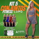 Kit 5 Conjuntos Completos Shorts Lupo + Top + Brindes (LIQUIDAÇÃO) 
