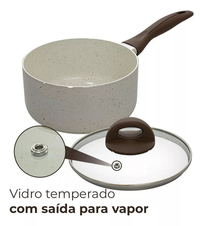 Jogo Panelas Ceramic Smart Plus [22 Peças] + Kit Utensílios em Silicone 