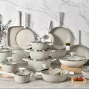 Jogo Panelas Ceramic Smart Plus [22 Peças] + Kit Utensílios em Silicone 