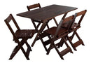 [ÚLTIMAS UNIDADES] Kit 1 Mesa 120x70 C/ 4 Cadeiras Dobráveis ​​Lazer Promo - Frete Grátis