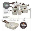 Jogo Panelas Ceramic Smart Plus [22 Peças] + Kit Utensílios em Silicone 