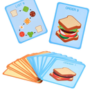 Brinquedo Educativo de Madeira Montessori – Sanduíche de Empilhar com Cartas de Comida para Crianças