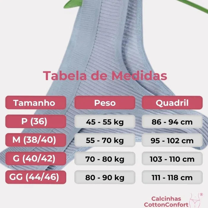Kit 10 Calcinhas AlgodãoConfort 100% Algodão Premium COMPRE 5 LEVE 10 - (10 UNIDADES)