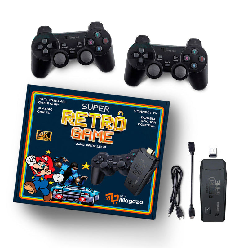 Super Retrô Game 4K HD 40.000 Jogos + (2 Controles de Brinde)