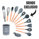 Jogo Panelas Ceramic Smart Plus [22 Peças] + Kit Utensílios em Silicone 