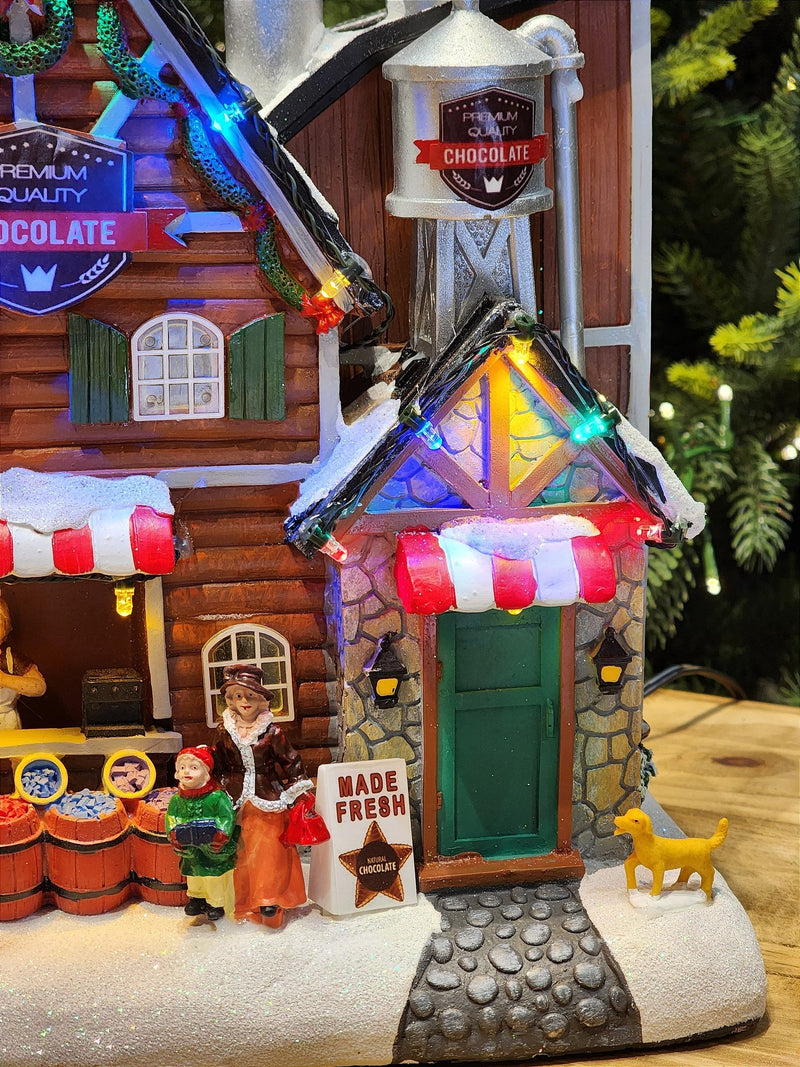 CENÁRIO VILA NATALINA FABRÍCA DE CHOCOLATE 30CM