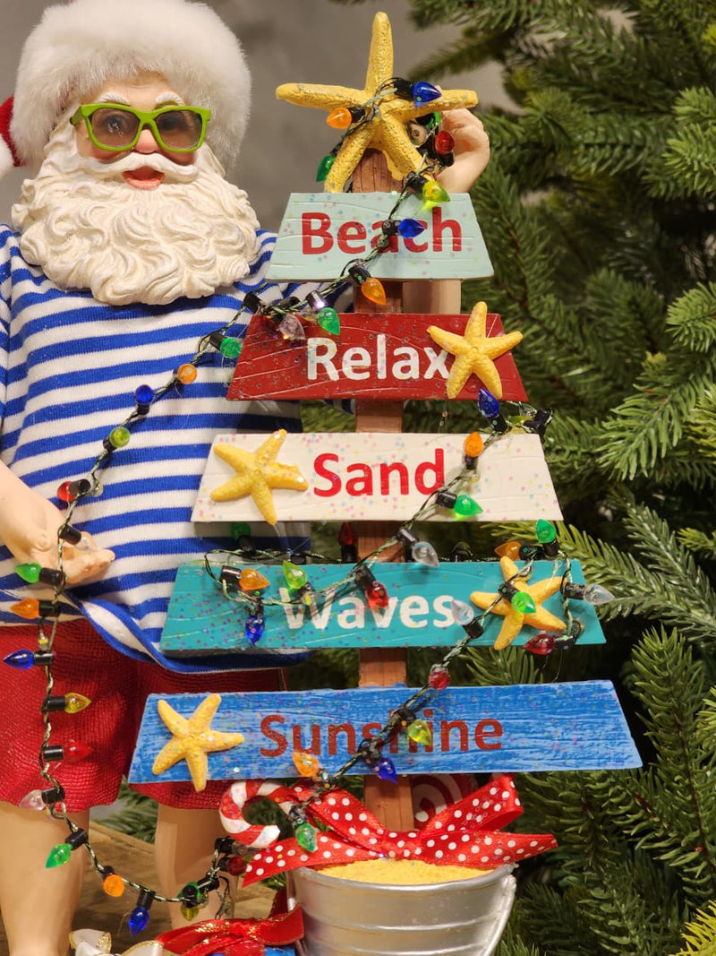 PAPAI NOEL NA PRAIA COLEÇÃO KURT S. ADLER 27CM