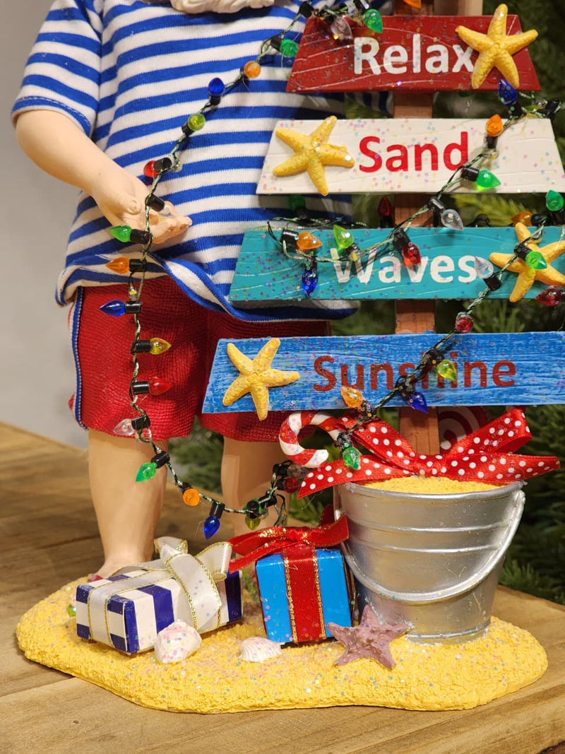 PAPAI NOEL NA PRAIA COLEÇÃO KURT S. ADLER 27CM