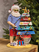 PAPAI NOEL NA PRAIA COLEÇÃO KURT S. ADLER 27CM